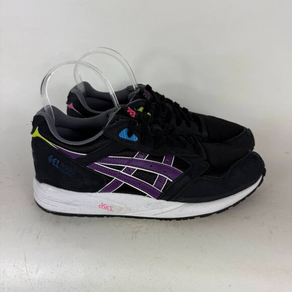 Asics Gel-Saga Athletic Sneakers Women's 9 Black White Leather Classic Retro - Picture 2 of 10